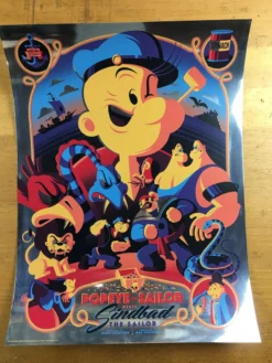 Popeye The Sailor Meets Sindbad The Sailor - 2014 Tom Whalen Poster Foil Blue Va Art Prints