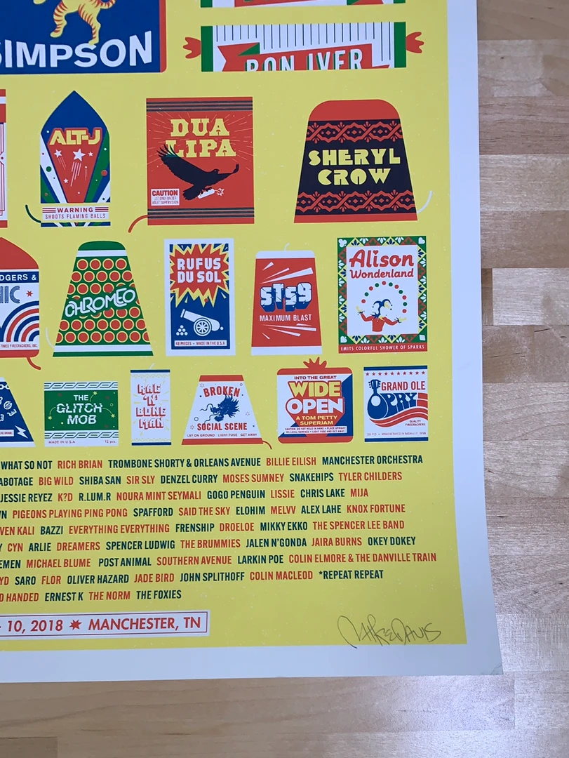 Gig Posters Bonnaroo - 2018 Mike Davis Poster Manchester, TN
