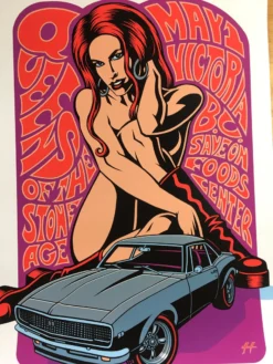 Queens Of The Stone Age - 2008 Justin Hampton Poster Victoria, B.C. Save On Food