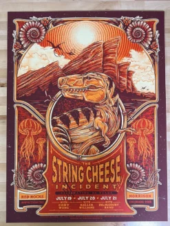 Half Hazzard Press String Cheese Incident - 2019 Half Hazard Poster Red Rocks Morrison, CO Colorado