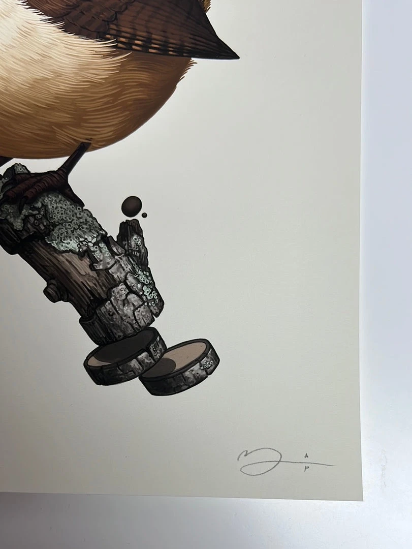 Fat Bird - 2019 Mike Mitchell Poster Carolina Wren Variant