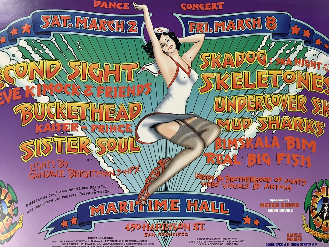 Gig Posters FD/ID 10 Second Sight - 1996 Jim Phillips Poster Maritime Hall San Fran 1st