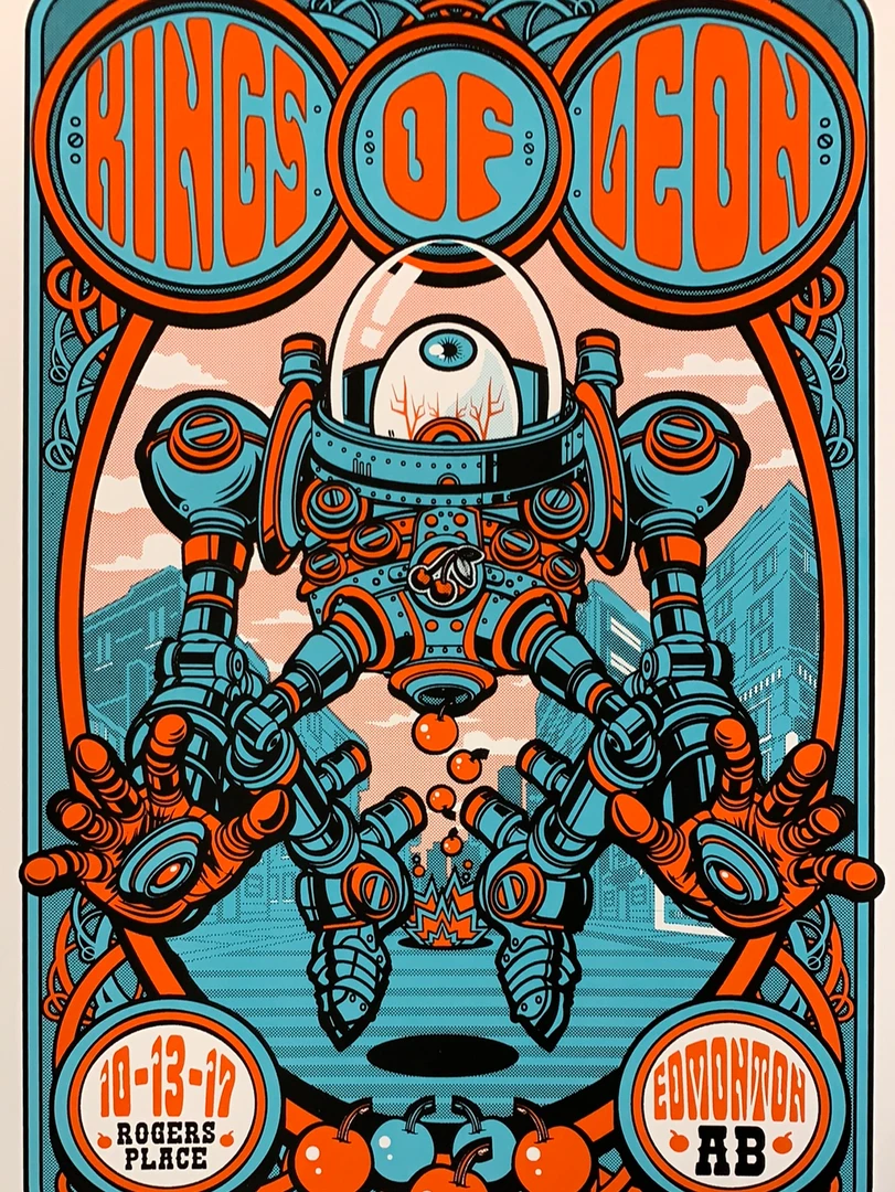 Kings Of Leon - 2017 Jesse Philips Poster Edmonton, AB Rogers Place