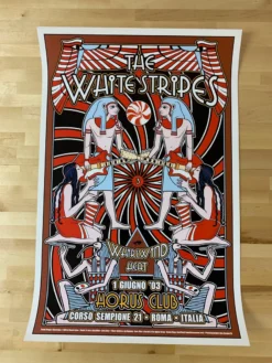 Gig Posters The White Stripes - 2003 Dennis Loren Poster Rome, ITA Hours Club