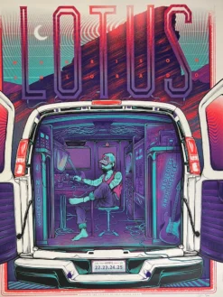 Half Hazzard Press Colorado Lotus - 2021 Half Hazard Poster Red Rocks, Morrison, CO