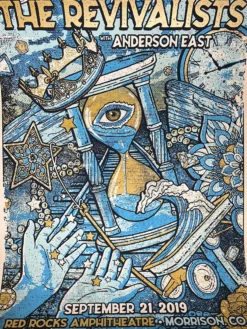 Gregg Gordon Colorado The Revivalists - 2019 Gigart Poster Red Rocks Morrison, CO AP