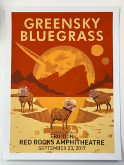 Greensky Bluegrass - 2017 John Vogl Poster Morrison, CO Red Rocks