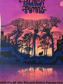 Black Pumas - 2021 EMEK Poster Portland, OR Roseland Theatre Gig Posters