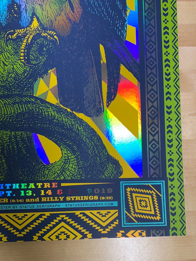 Greensky Bluegrass - 2019 Status Serigraph Poster Red Rocks, Morrison, CO FOIL Colorado