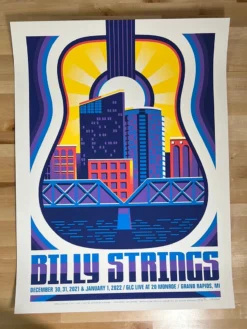 Billy Strings - 2021 2022 Mike Tallman Poster Grand Rapids, MI NYE 1st Gig Posters