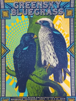 Colorado Greensky Bluegrass - 2019 Status Serigraph Poster Red Rocks, Morrison, CO AE