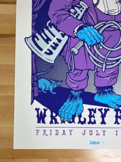 Gig Posters Pearl Jam - 2013 Ames Brothers Poster Purple Gorilla Monkey Wrigley Field 1st Ed