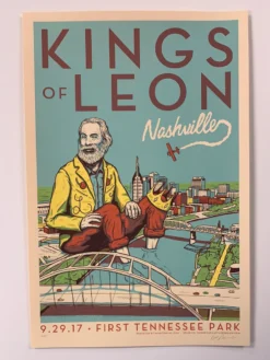 Kings Of Leon - 2017 Dan Grissom Poster Nashville, TN First Park