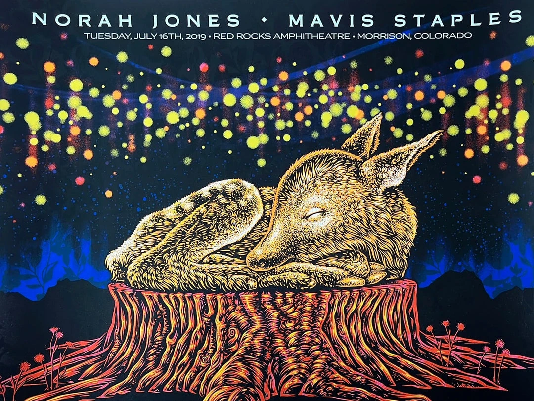 Colorado Norah Jones - 2019 Todd Slater Poster Red Rocks Morrison, CO AP