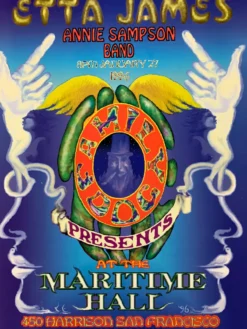 FD/ID 5 Etta James - 1996 Lee Conklin Poster Maritime Hall San Fran 1st Gig Posters