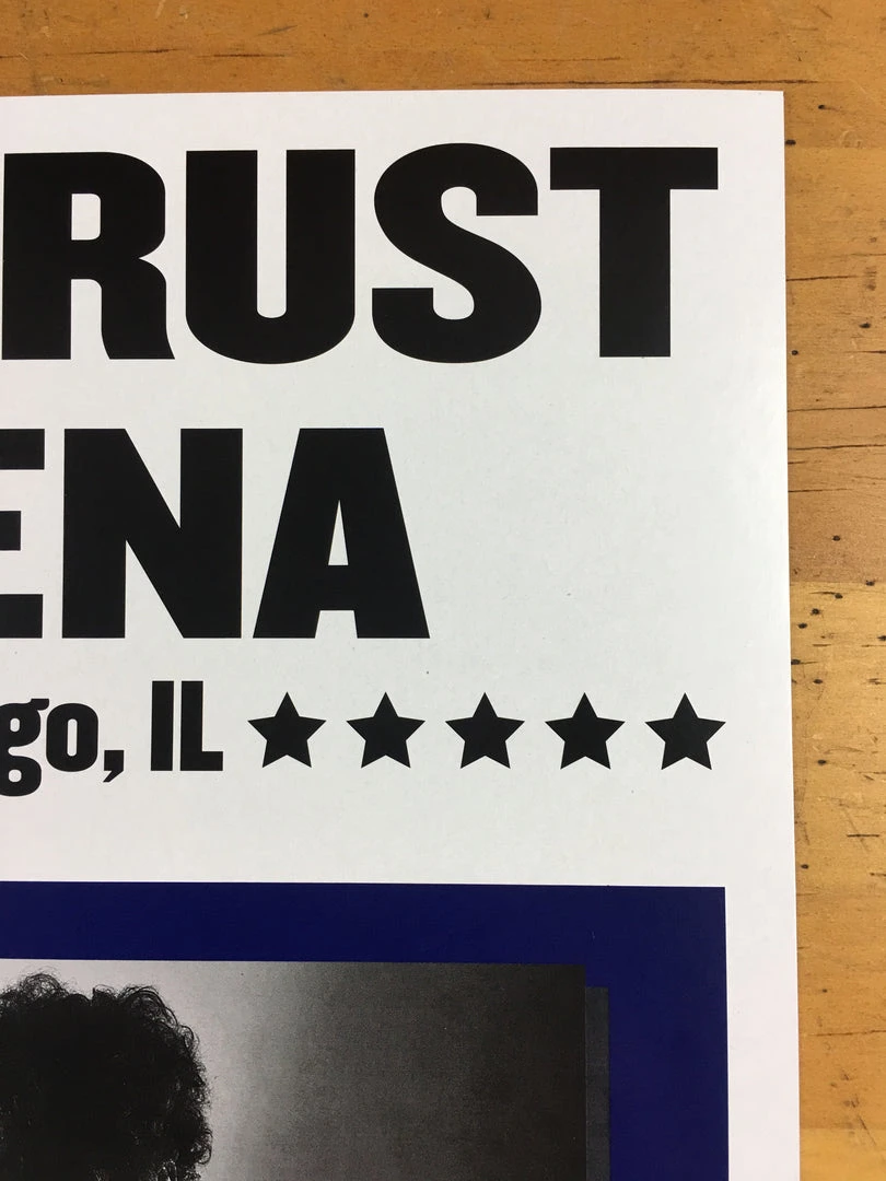 Bob Dylan - 2017 Geoff Gans Poster Chicago Wintrust Arena BLUE