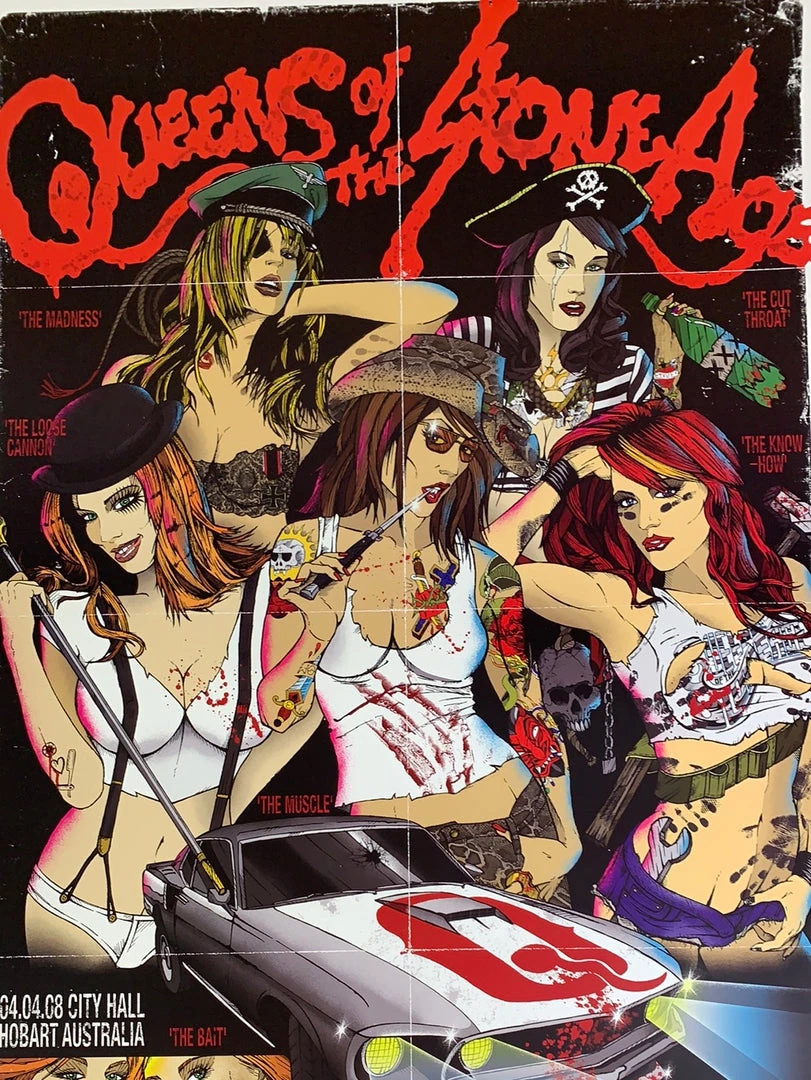 Gig Posters Queens Of The Stone Age - 2008 Rhys Cooper Poster Hobart, AUS