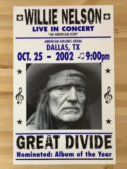 Willie Nelson - 2002 Franks Brothers 10/25 Poster Dallas, TX
