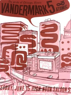 Gig Posters Vandermark 5 - 2004 Little Friends Of Printmaking Poster Madison, WI The North S