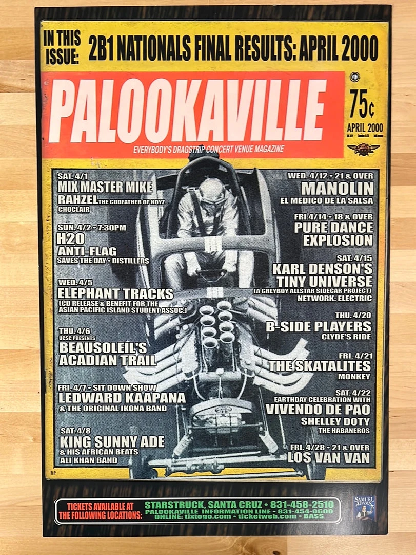 The Artworks MHP April - 2000 Poster Palookaville Santa Cruz, CA 1st