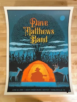 Methane Studios Dave Matthews Band - 2021 Methane Poster Noblesville, IN 6/22 Gig Posters
