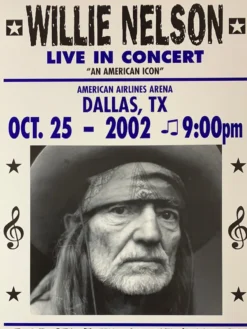 Willie Nelson - 2002 Franks Brothers 10/25 Poster Dallas, TX