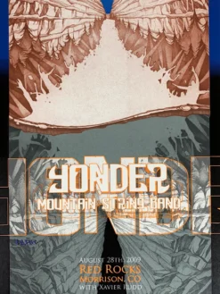 Yonder Mountain String Band - 2009 Travis Parr Poster Red Rocks Morrison, CO Colorado