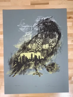 Urban Corvus - 2009 Dan Grzeca Poster Art Print Charcoal Grey