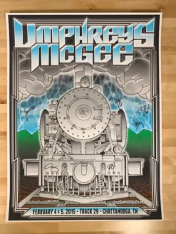 Umphrey's McGee - 2015 John Warner Poster Band Signed Chattanooga, TN
