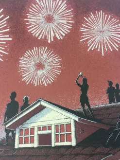 Amos Lee & David Gray - 2015 Justin Santora Poster New Braunfels, TX Whitewater Gig Posters