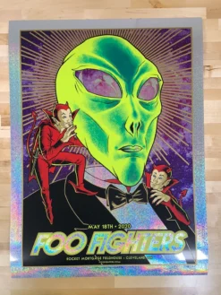 Foil Posters Foo Fighters - 2020 Brian Ewing Poster Cleveland, OH Dot Foil