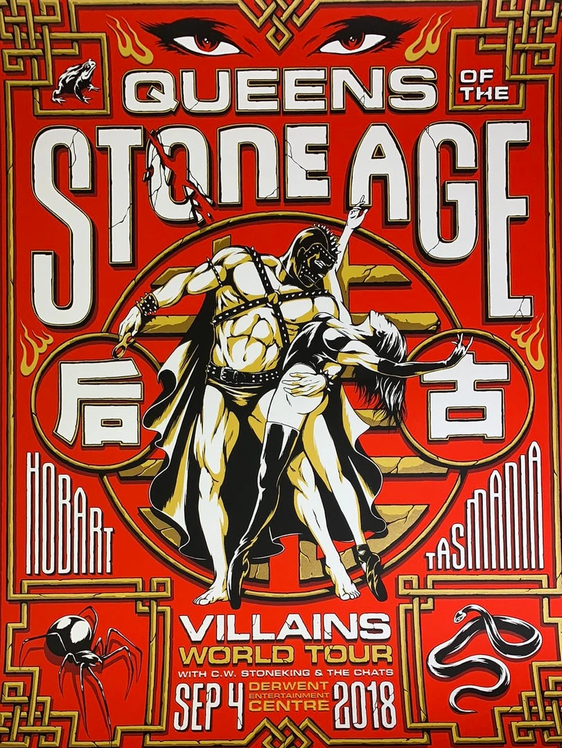 James Jirat Patradoon Queens Of The Stone Age - 2018 James Patradoon Poster Hobart, AUS