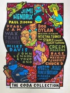 Art Prints The Coda Collection - 2021 Jay Ryan Poster Pearl Jam, Billy Strings, Hendrix