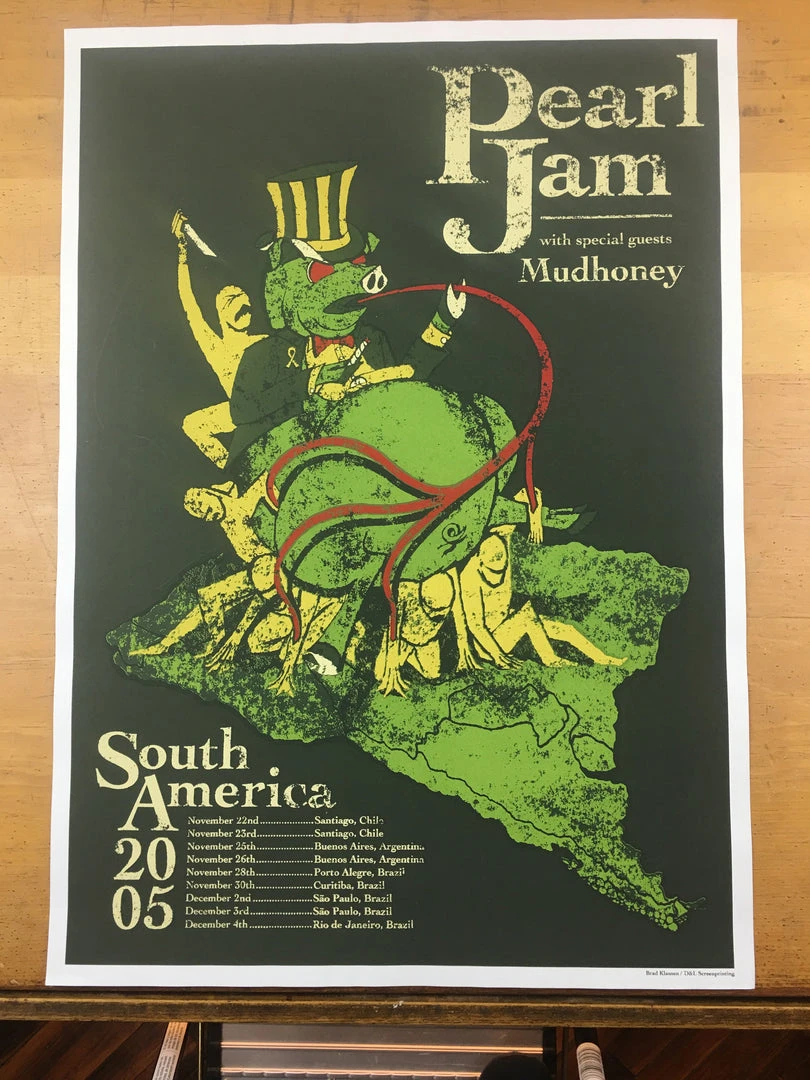 Gig Posters Pearl Jam - 2005 Brad Klausen Poster South America