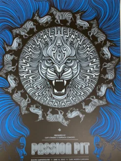 Passion Pit - 2013 Todd Slater Poster Cary, NC Booth Amphitheater Gig Posters