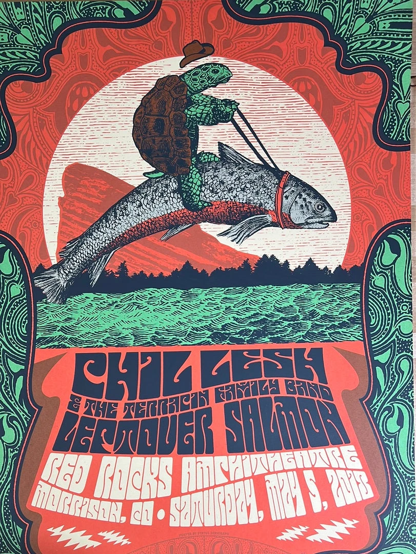 Grateful Dead Phil Lesh - 2018 Status Serigraph Poster Red Rocks, Morrison, CO