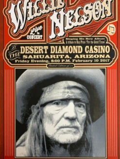 Willie Nelson - 2017 Mattole River Studios Poster Sahuarita, AZ Gig Posters