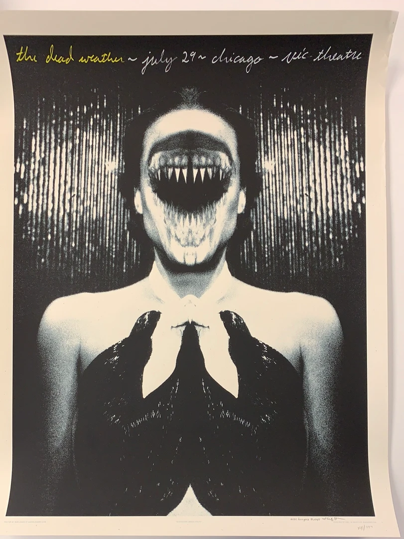 The Dead Weather 2009 Rob Jones Poster (with Damage) Chicago Vic Night 2 S/N Chicago, IL