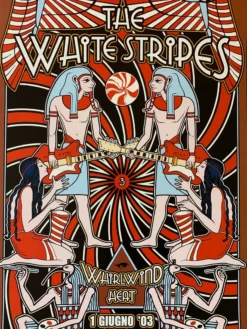 Gig Posters The White Stripes - 2003 Dennis Loren Poster Rome, ITA Hours Club
