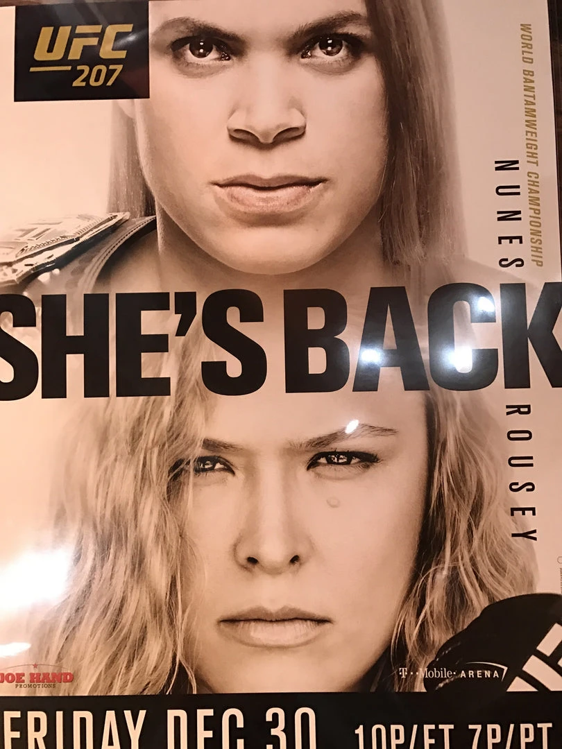 Sold Out Posters UFC 207 Poster Ronda Rousey Vs. Nunes T Mobile Arena PPV