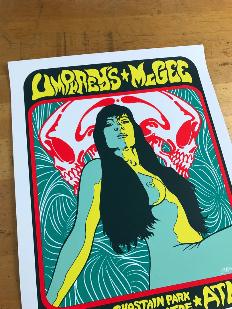 Umphrey's McGee - 2017 Jermaine Rogers Poster Atlanta, Chastain Park Amphitheatr Gig Posters