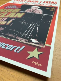 Bob Dylan - 2019 Geoff Gans Poster Chicago UIC Credit Union 1 Arena