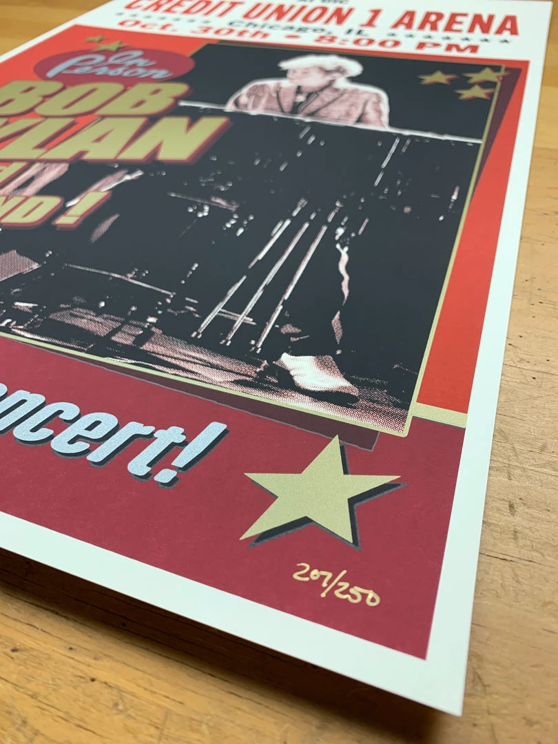 Bob Dylan - 2019 Geoff Gans Poster Chicago UIC Credit Union 1 Arena