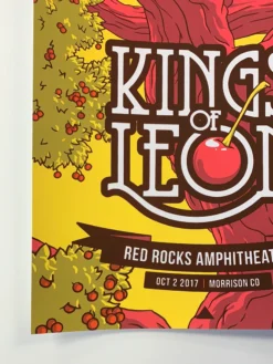 Colorado Kings Of Leon - 2017 Florey Poster Morrison, CO Red Rocks