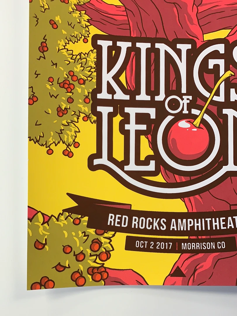 Colorado Kings Of Leon - 2017 Florey Poster Morrison, CO Red Rocks
