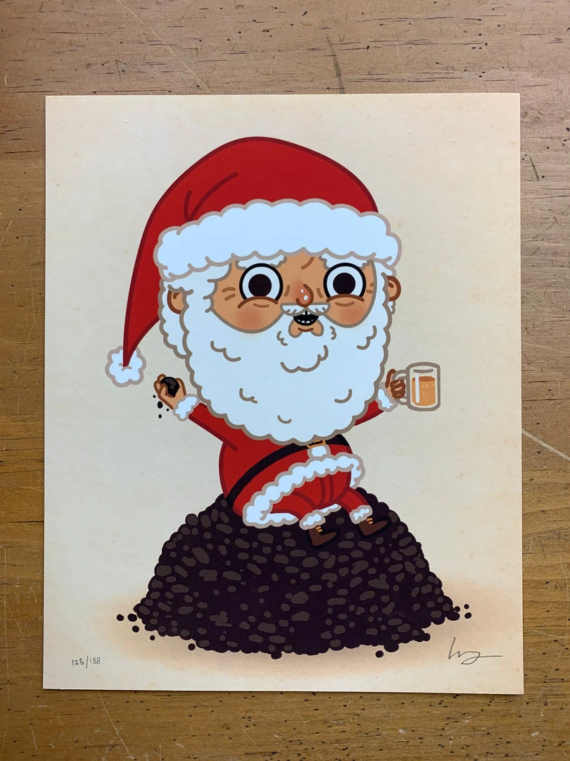 Coal For Everyone - 2013 Mike Mitchell Poster Santa Claus Art Prints