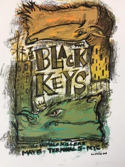 The Black Keys - 2008 Dan Grzeca Poster New York, NYC Terminal 5 Gig Posters