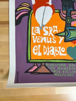 Eduardo Munoz Bachs La Sra Venus Y El Diablo - 1969 Cuban Movie Poster Original Vintage