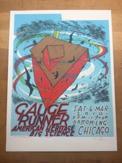 The Gauge - 2010 Jay Ryan Poster Chicago, IL Bottom Lounge