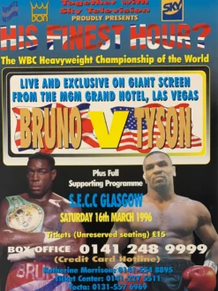 Sold Out Posters Boxing - 1996 Poster Frank Bruno Vs. Mike Tyson Las Vegas, NV MGM